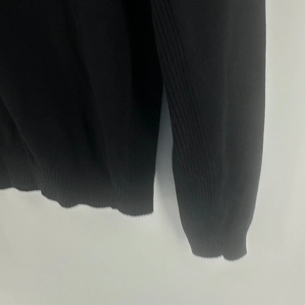 Express Quarter Zip Sweater Mens Large Black Slim Fit Military Style Ribbed NWT